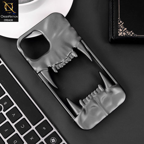iPhone 12 Cover - Gray - Unique 3D Animal Fang Soft Case