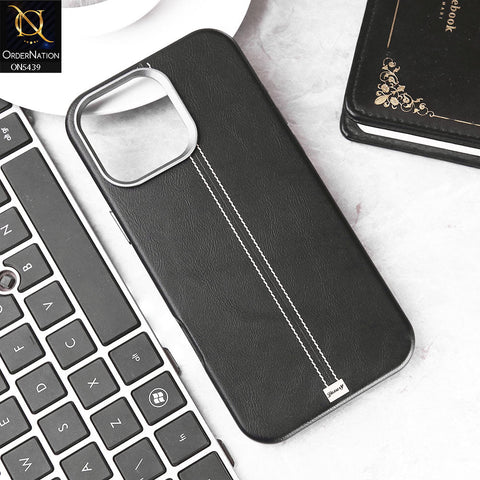 iPhone 15 Pro Max Cover - Black -Premium  Leather Liner Shell Case