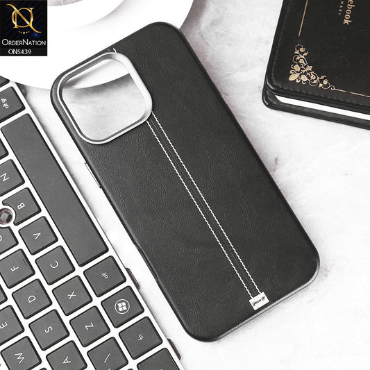 iPhone 16 Pro Max Cover - Black -Premium  Leather Liner Shell Case