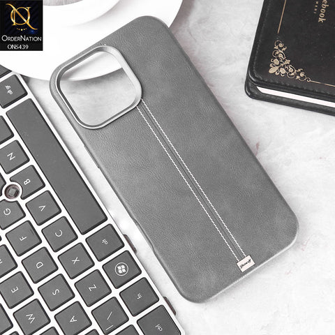 iPhone 16 Pro Max Cover - Gray -Premium  Leather Liner Shell Case