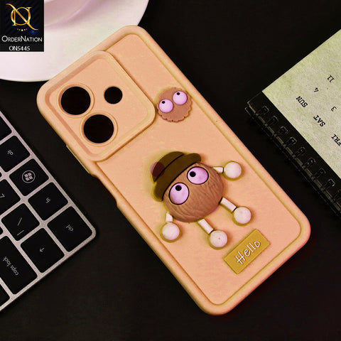 Oppo A3 5G Cover - Light Pink - Cute 3D Cartoon Soft Case