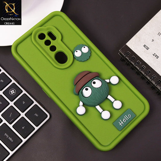 Oppo A9 2020 Cover - Light Green - Cute 3D Cartoon Soft Case