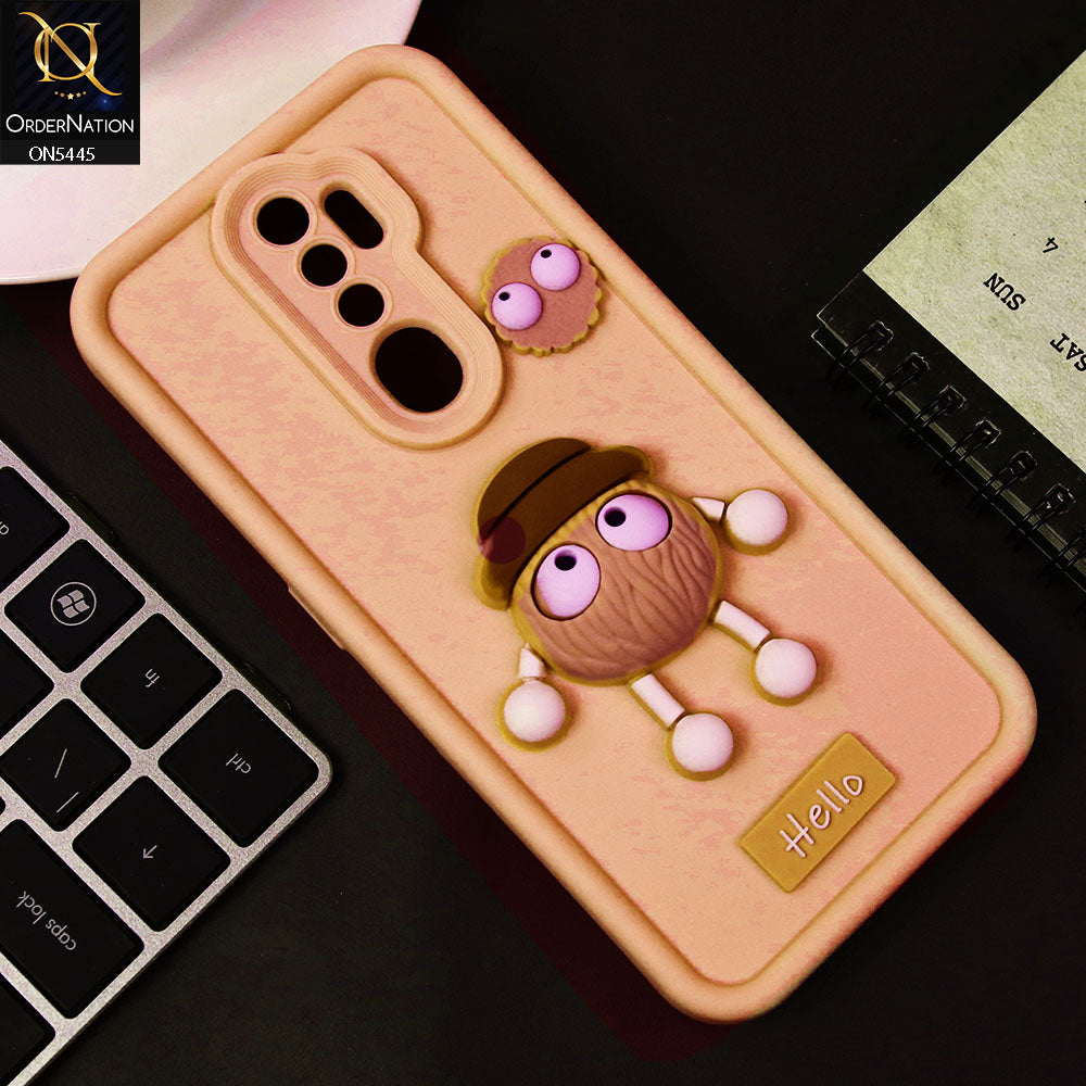 Oppo A5 2020 Cover - Light Pink - Cute 3D Cartoon Soft Case