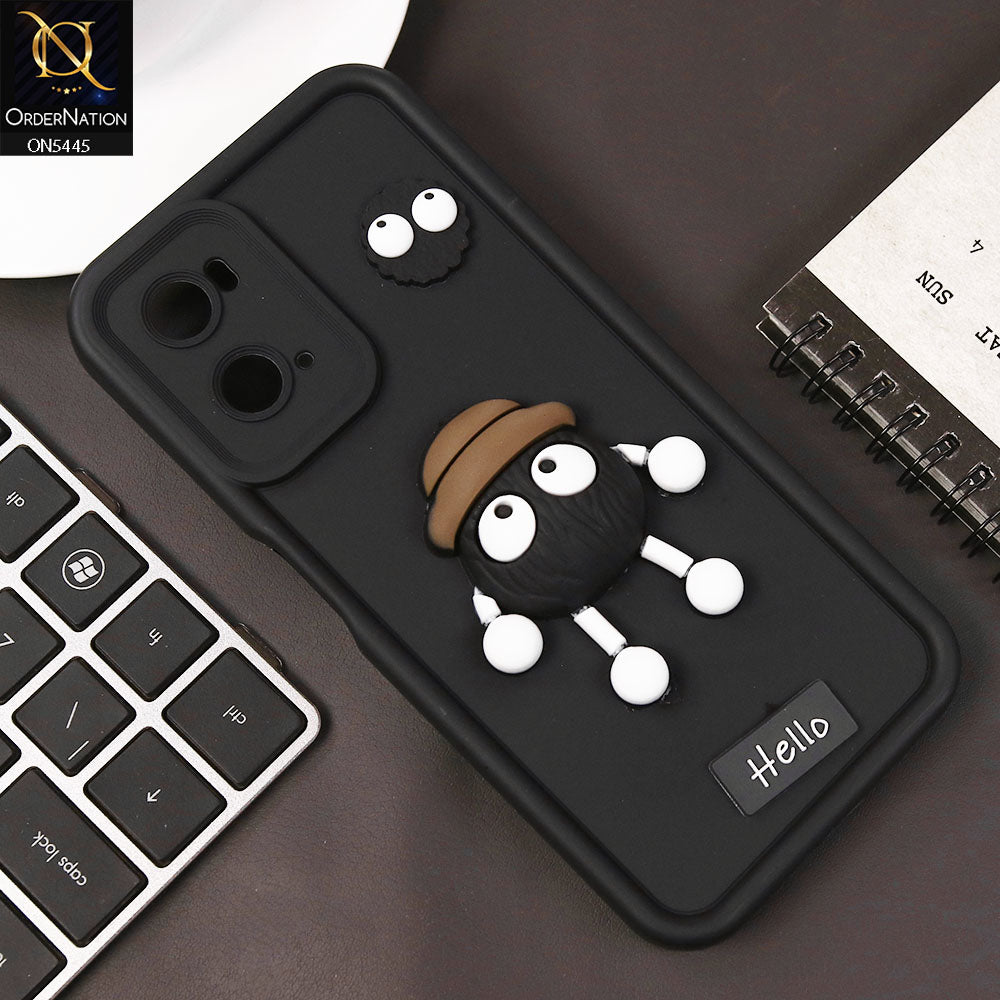 Oppo A76 Cover - Black - Cute 3D Cartoon Soft Case