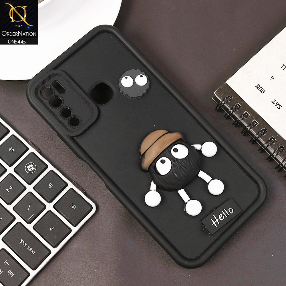 Tecno Spark 5 pro Cover - Black - Cute 3D Cartoon Soft Case