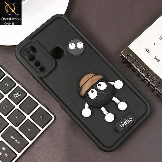 Tecno Spark 5 pro Cover - Black - Cute 3D Cartoon Soft Case