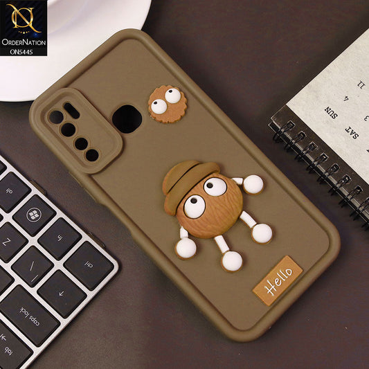 Tecno Spark 5 pro Cover - Brown - Cute 3D Cartoon Soft Case