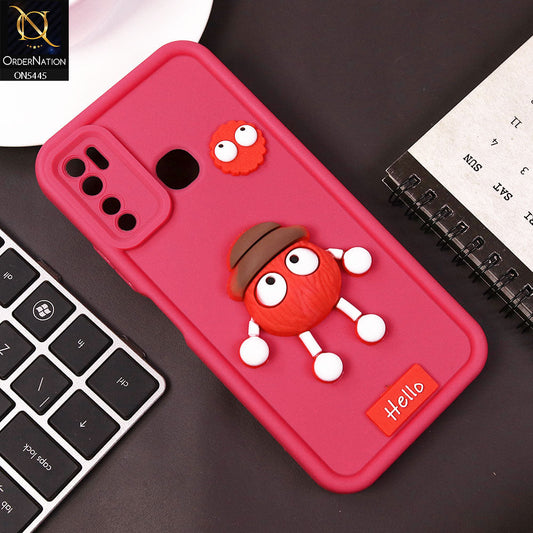Tecno Spark 5 pro Cover - Dark Pink - Cute 3D Cartoon Soft Case