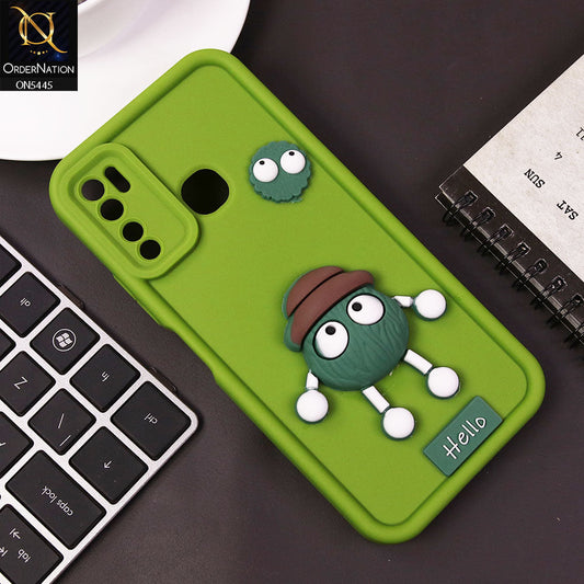 Tecno Spark 5 pro Cover - Light Green - Cute 3D Cartoon Soft Case