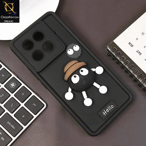 Tecno Camon 30S Cover - Black - Cute 3D Cartoon Soft Case