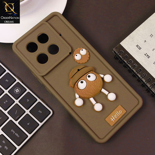 Tecno Camon 30S Cover - Brown - Cute 3D Cartoon Soft Case