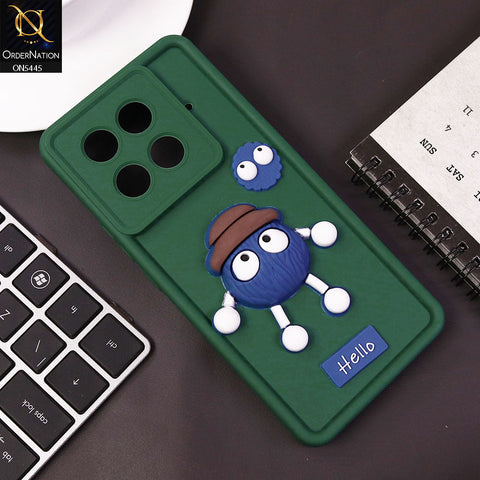 Tecno Camon 30S Cover - Green - Cute 3D Cartoon Soft Case