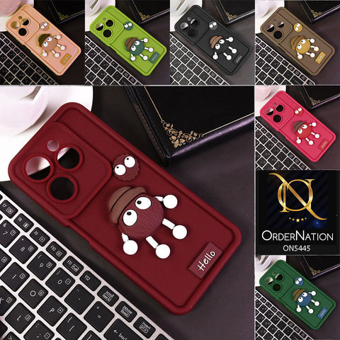 Samsung Galaxy A15 4G Cover - Dark Pink - Cute 3D Cartoon Soft Case