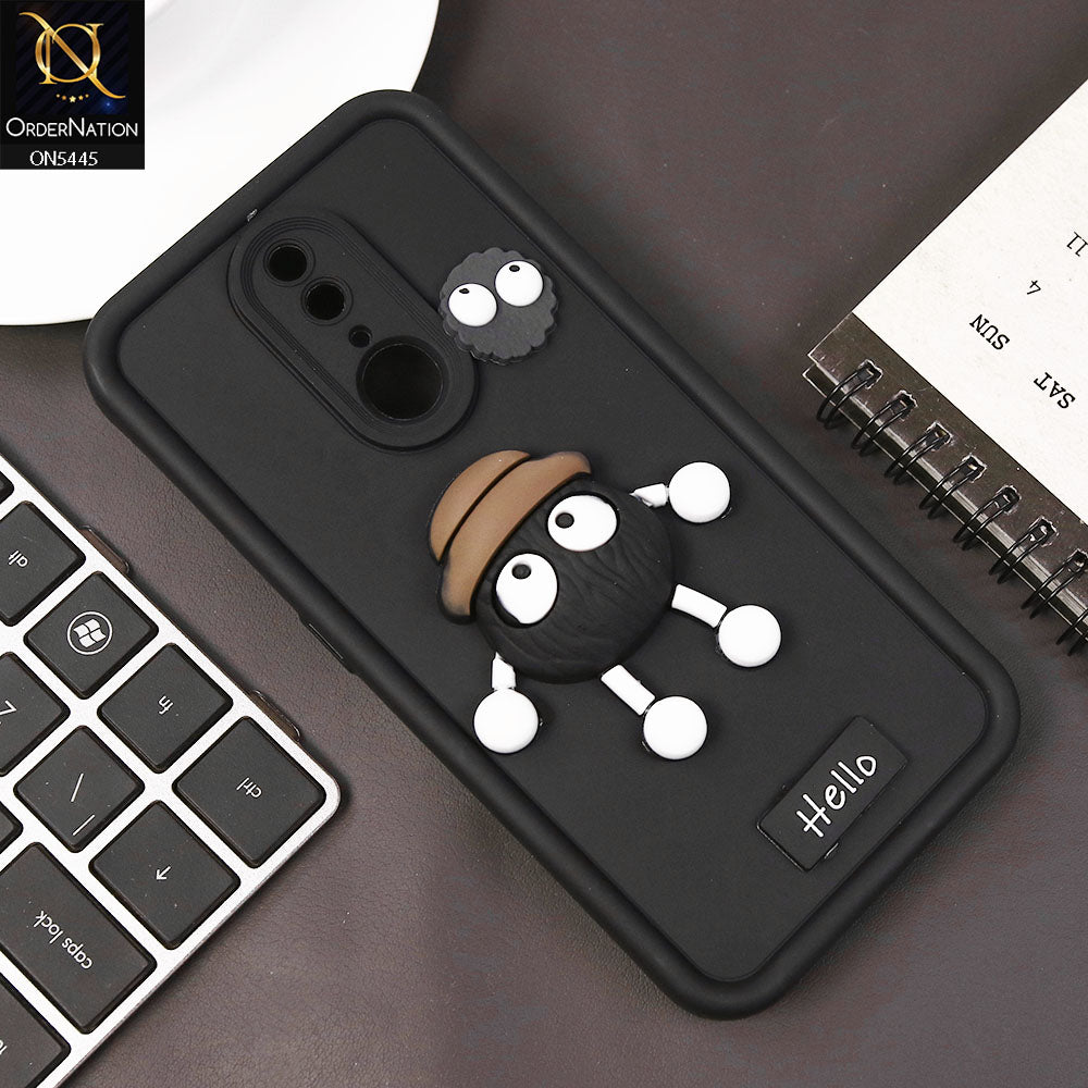 Oppo F11 Cover - Black - Cute 3D Cartoon Soft Case