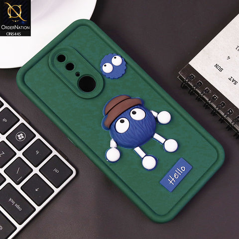 Oppo F11 Cover - Green - Cute 3D Cartoon Soft Case