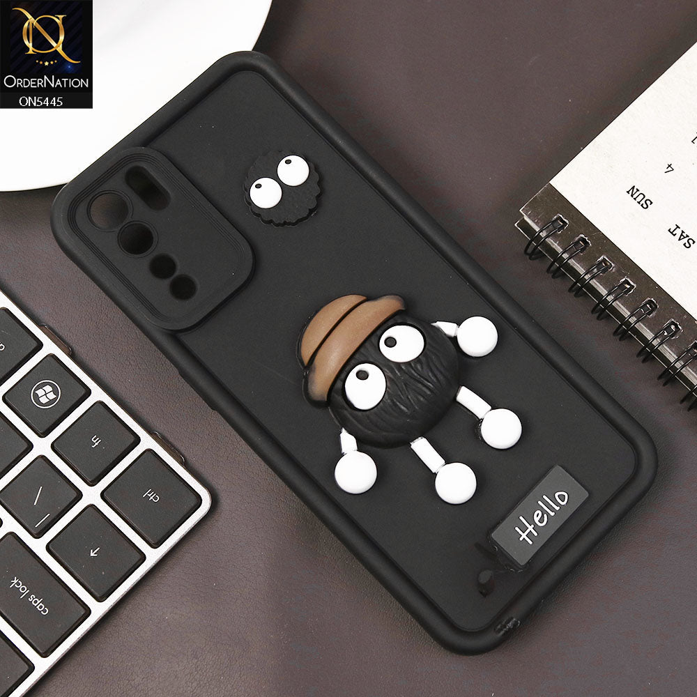 Oppo A91 Cover - Black - Cute 3D Cartoon Soft Case