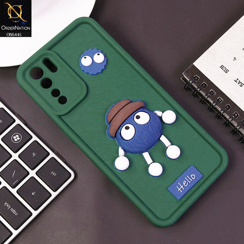 Oppo F15 Cover - Green - Cute 3D Cartoon Soft Case