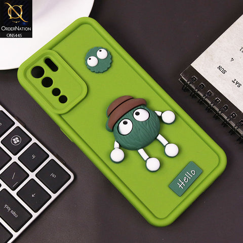 Oppo A91 Cover - Light Green - Cute 3D Cartoon Soft Case