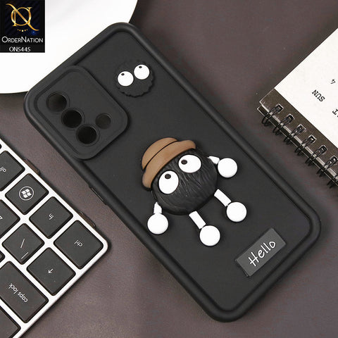 Oppo F19 Cover - Black - Cute 3D Cartoon Soft Case