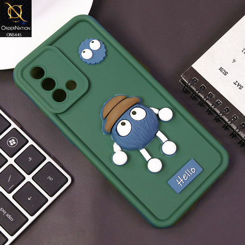 Oppo A95 Cover - Green - Cute 3D Cartoon Soft Case