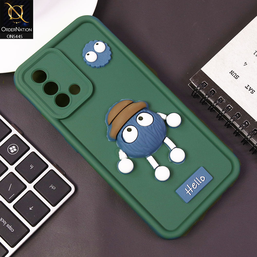 Oppo A74 Cover - Green - Cute 3D Cartoon Soft Case