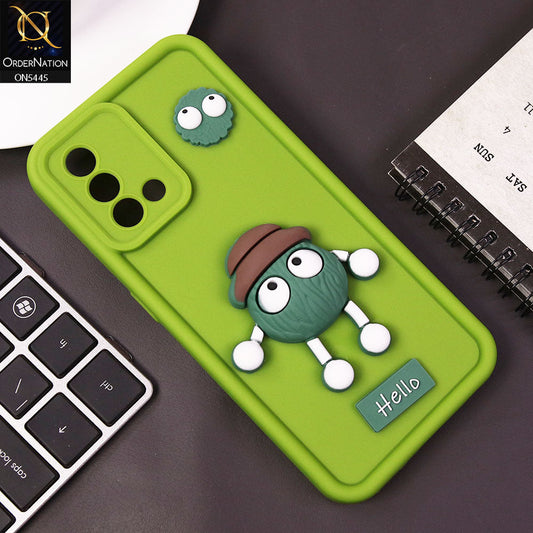 Oppo F19 Cover - Light Green - Cute 3D Cartoon Soft Case