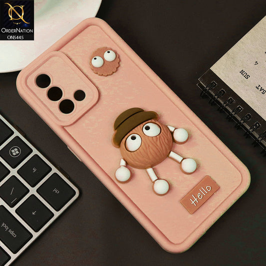 Oppo A95 Cover - Light Pink - Cute 3D Cartoon Soft Case