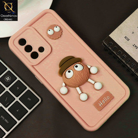 Oppo Reno 6 Lite Cover - Light Pink - Cute 3D Cartoon Soft Case