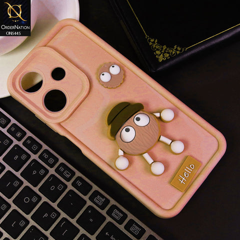 Infinix Hot 30i Cover - Light Pink - Cute 3D Cartoon Soft Case