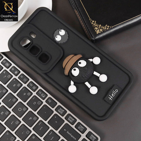 Infinix Hot 50 4G Cover - Black - Cute 3D Cartoon Soft Case