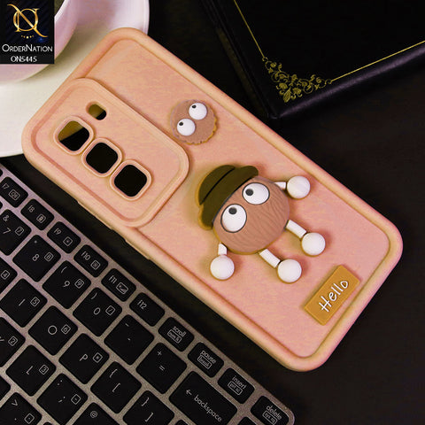 Infinix Hot 50 Pro Plus Cover - Light Pink - Cute 3D Cartoon Soft Case
