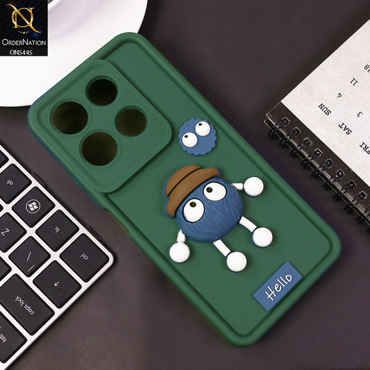 Infinix Note 30 Cover - Green - Cute 3D Cartoon Soft Case