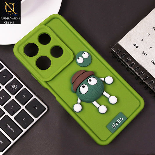 Infinix Note 30 Cover - Light Green - Cute 3D Cartoon Soft Case