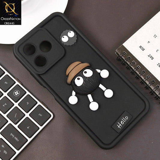Infinix Note 50 Pro 4G Cover - Black - Cute 3D Cartoon Soft Case