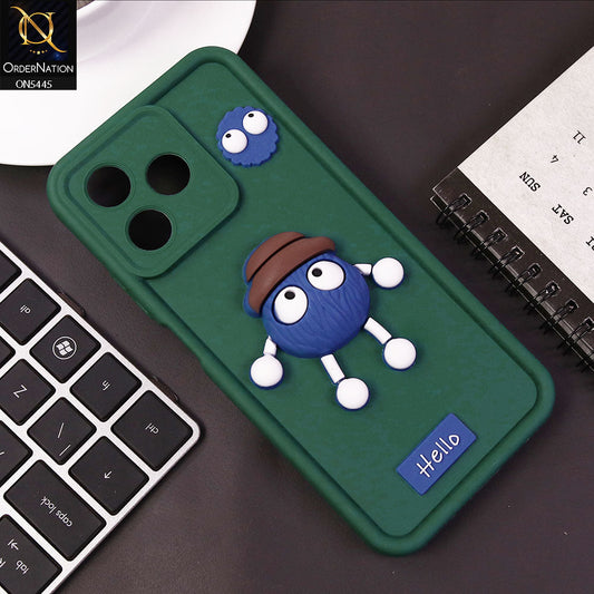 Infinix Note 50 Pro 4G Cover - Green - Cute 3D Cartoon Soft Case