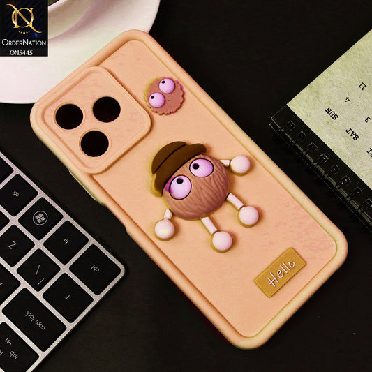 Infinix Note 50 Pro 4G Cover - Light Pink - Cute 3D Cartoon Soft Case