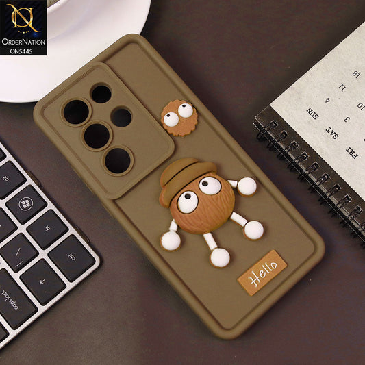 itel S25 Ultra Cover - Brown - Cute 3D Cartoon Soft Case