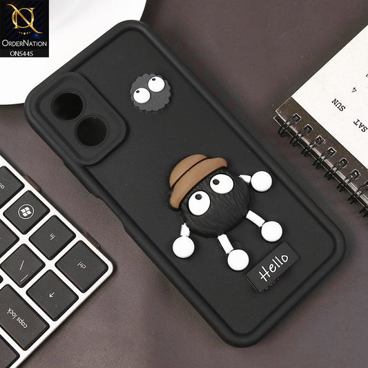 Oppo A18 Cover - Black - Cute 3D Cartoon Soft Case
