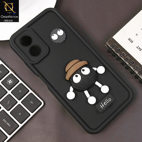 Oppo A18 Cover - Black - Cute 3D Cartoon Soft Case