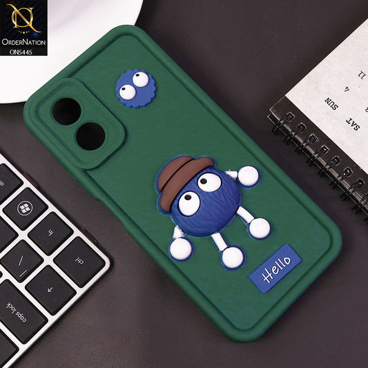 Oppo A18 Cover - Green - Cute 3D Cartoon Soft Case