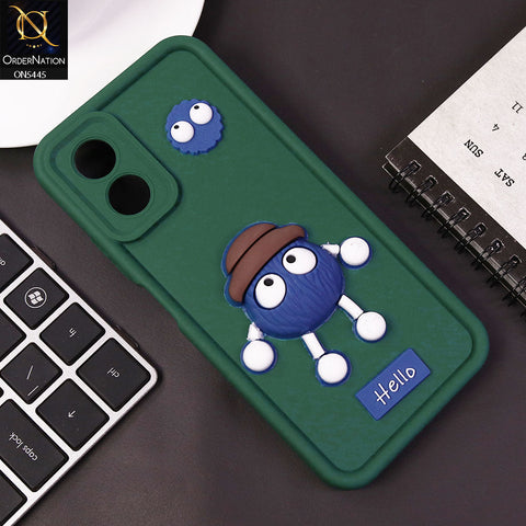Oppo A18 Cover - Green - Cute 3D Cartoon Soft Case