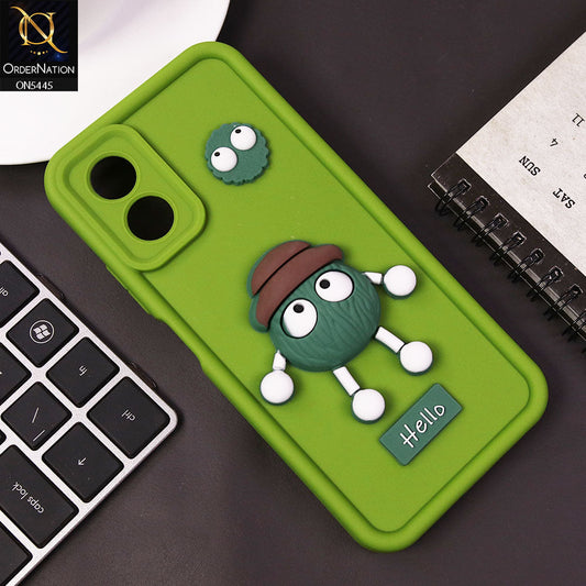 Oppo A18 Cover - Light Green - Cute 3D Cartoon Soft Case
