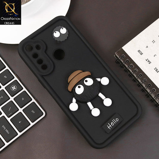 Realme 5i Cover - Black - Cute 3D Cartoon Soft Case