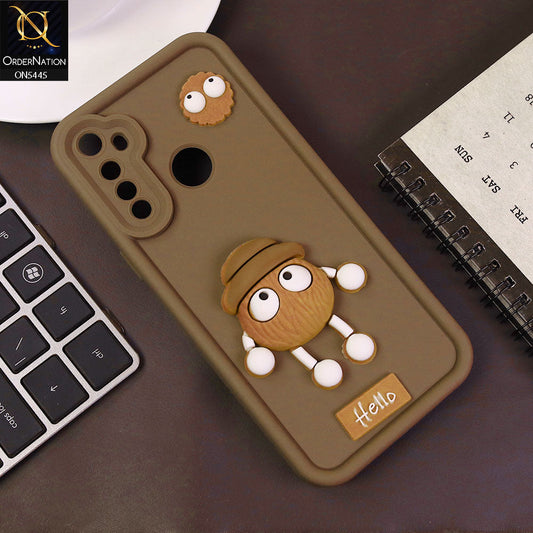 Realme 5i Cover - Brown - Cute 3D Cartoon Soft Case