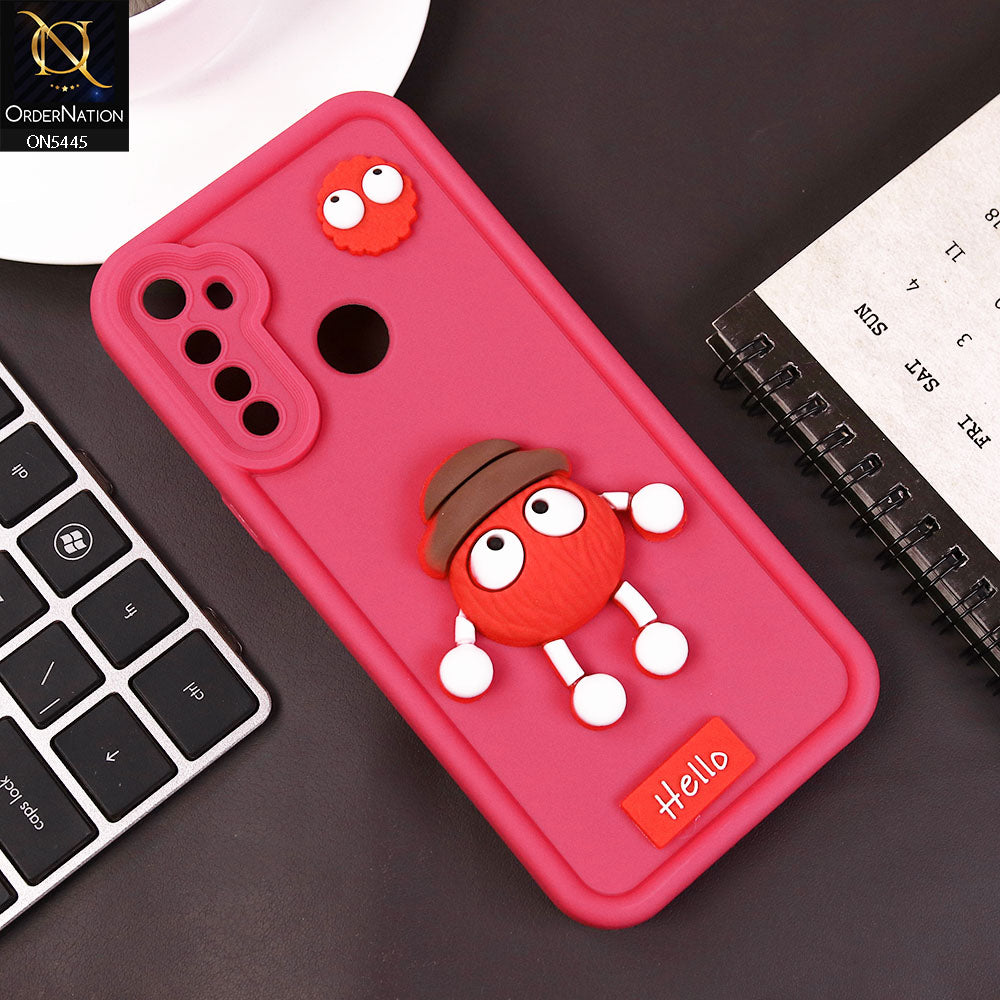 Realme 5 Cover - Dark Pink - Cute 3D Cartoon Soft Case