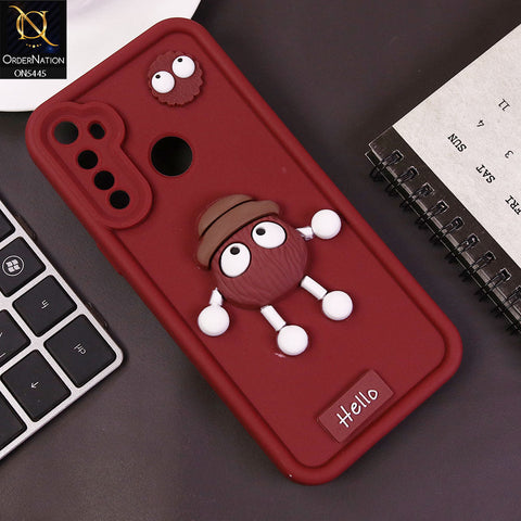 Realme 6i Cover - Maroon - Cute 3D Cartoon Soft Case