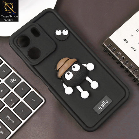 Xiaomi Redmi 13C Cover - Black - Cute 3D Cartoon Soft Case