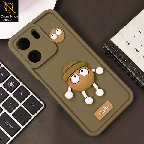 Xiaomi Poco C65 Cover - Brown - Cute 3D Cartoon Soft Case