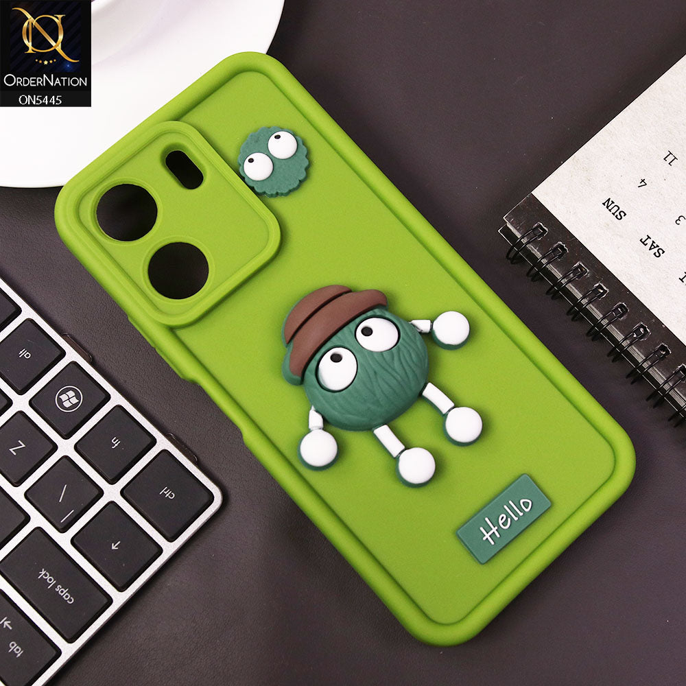 Xiaomi Redmi 13C Cover - Light Green - Cute 3D Cartoon Soft Case