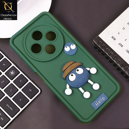 Xiaomi Poco C75 Cover - Green - Cute 3D Cartoon Soft Case